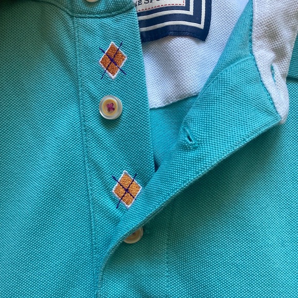 Robert Graham Cotton Pique Polo Turquoise - Picture 5 of 5